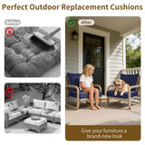 24x24 Outdoor Chair Cushions Set of 2, Waterproof Deep Seat Cushions for Patio Furniture with Removable Cover, Fade Resistant