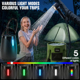 Portable Shower for Camping, 8000mAh Rechargeable Portable Camping Shower Pump with 6.6 Gallons Foldable Bucket, 5 Speed & LED Display,Rinse Kit Portable Outdoor Camping Travel Shower Head-Black