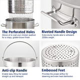 ARC 84-QT Large Stainless Steel Stockpot for Seafood Boiler Crawfish Pot with Basket and Steamer Rack, Outdoor Cooking Pot for Crab Lobster Shrimp Boiling, and Tamales Steamer,20 Gal