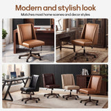 Upholstered Armless Office Chair Faux Leather Swivel Home Desk Office Chair