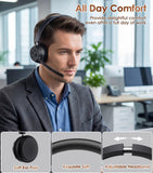 Wireless Headset with Mic for Work, Bluetooth Headset with Noise Cancelling