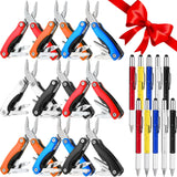 Lanties 20 Pack Mini Multitool Bulk Gift for Dad Men Him Swag Bags Stuffers 6 in 1 Multi Tool Pen Multitool Pliers Pocket Knife Father's Day for Men Birthday Camping Survival, 5 Colors