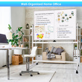 maxtek Rolling Whiteboard, 48x36 Large Magnetic White Board with Stands, Big Double-Sided White Board Dry Erase on Wheels for Homeschool, Home Office, Office, School (Silver, 48 x 36) maxtek