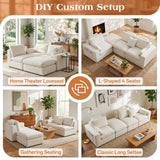 Vellorise 106" Cloud Modular Sectional Sofa with Detachable Seat Cushion