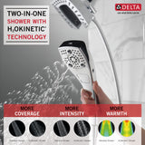 Delta Faucet 5-Spray In2ition Dual Shower Head with HandHeld Spray, H2Okinetic Chrome Shower Head with Hose, Showerheads, Magnetic Docking, Lumicoat Chrome 58474-PR25