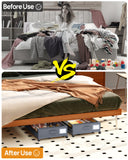 YEEBONIX Under Bed Storage with Wheels, Square Under Bed Storage Containers, 4 Pack Under The Bed Storage Bins, Under Organizer with Clear Lids-60L Rolling Underbed Storage For Clothes, Shoes...