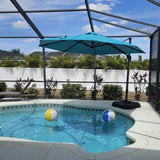 PURPLE LEAF Patio Outdoor Umbrella 11 Feet Round for Pool Turquoise