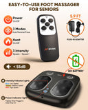 JZBRAIN Shiatsu Foot Massager with Heat & Vibration: Deep Kneading Foot Massager for Plantar Fasciitis, Neuropathy, and Improved Circulation - Electric Foot Massager for Home and Office Use