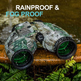 QUNSE 10X50 Marine Binoculars for Adults, Waterproof Binoculars with Rangefinder Compass,BAK4 Prism Navigation Birdwatching Hunting (Camouflage) QUNSE