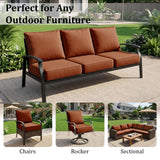 LOOFRA 6" Thick Outdoor Chair Cushions, 24 x24 Inch Patio Furniture Cushions Set of 6 with Water Resistant & Removable Cover, UV Resistant, 30D High Density Sponge Patio Cushion