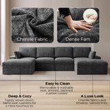 ReeQuo 150" Oversized Boneless Cloud Couch Sectional Sofa for Living Room