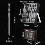 Wireless Meat Thermometer with Smart Timer & APP Alerts, 800ft Bluetooth Grill Food Thermometer, 4 X 0.19In Ultra Thin Probes, ±0.5℉ Accuracy, Big Digital Backlit Screen