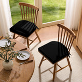 downluxe Chair Cushions for Dining Chairs, Memory Foam Linen Kitchen Chair Pads with Ties