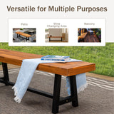 PHI VILLA 63" Outdoor Acacia Wood Bench, Oil Finished, Teak, 2 Pack