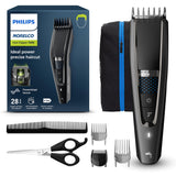 Norelco Philips Hair Clipper 7000 Series, Hair and Beard Trimmer, Precision Dial, PowerAdapt Sensor, Trim-and-Flow, DualCut, DuraPower, 28 Length Settings, 90 Min. Runtime, Model HC7650/40