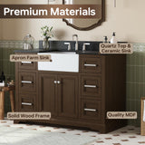 DELUXE LIVING 48 Inch Bathroom Vanity with Sink, Dark Brown