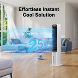 Windowless Portable Air Conditioner, 41 Inch Cooling Fans that Blow Cold Air, 3-in-1 Tower Fan with Remote, 3 Speeds, 120° Oscillation Swamp Cooler, 12H Timer Evaporative Cooler for Bedroom Indoor Use