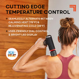 Sharper Image® Powerboost® Pro+ Hot & Cold Compact Deep Tissue Massage Gun - 6 Speed, 4 Attachments, Travel Case| Soothing Heat & Cold Therapy| Portable Lightweight Full Body Shoulder & Back Massager