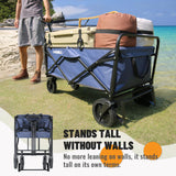 FENSMILE Collapsible Folding Cart, Heavy Duty 220Lbs Capacity, Foldable Utility Cart for Outdoor Camping, Grocery, Sports, Beach, All Terrain