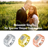 Oseew Mens moissanite Ring Gold Men Round Cut Moissanite Rings Mens moissanite Ring 14k Gold Mens Moissanite Wedding Band