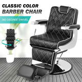 Artist hand All Purpose Barber Chair Wide Backrest Reclining Salon Chair for Hair Stylist Tattoo Chair Makeup Chair for Salon Equipment (Black)