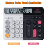 Niodel 12-Digit Desktop Calculator, Dual Power (Solar & Battery), 7.7inch