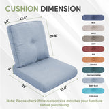 moosprr Outdoor Cushion Set of 4, Waterproof Outdoor Seat Cushions 25x22, Patio Chair Cushions for Outdoor Furniture, Couch Cushion Replacement, Include 4 Back & 4 Seat Cushions, Light Blue