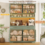 HOSTACK 75" Tall Kitchen Pantry Storage Cabinet, 45" W Hutch Cabinet, Green