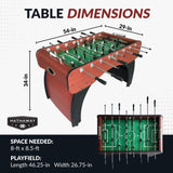 Hathaway Metropolitan 54 inch Foosball Table Adult Size for Family Game Rooms - With Smooth Playfield, Dual Abacus Scoring, Weighted Players, Sturdy Leg Levelers & 2 Foosballs - Cherry Finish
