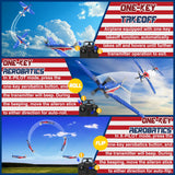LEAMBE 4 Channel RC Plane, Ready to Fly Aerobatic Aircraft, Easy Control for Beginners, P51 Mustang RC Airplane for Adults Blue-Red