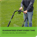 Greenworks 40V 20" Brushless Push Mower, 4.0Ah Battery (Aluminum Handles + Light)