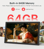 BIGASUO 32" Large Digital Picture Frame with FHD 1920x1080 Touch Display