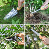 Garden Tool Set, WisaKey 9 Piece Stainless Steel Heavy Duty Green Gardening Tools with Non-Slip Ergonomic Handle