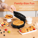 Aottop 7 Inches Round Classic Waffle Maker, 1000W Fast Heating Waffle Iron with 7-speed Temperature Control, Non-Stick Coating, Indicator Lights