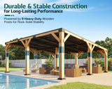 Jocisland 20' x 20' Cedar Wood Gazebo with Sloped Galvanized Steel Roof
