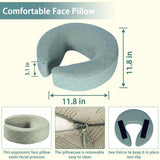 Veuverig Massage Headrest for Bed,Adjustable Face Down Pillow After Eye Surgery Vitrectomy,Massage Head Rest for Bed At Home Mattress,Portable Massage Pillow Face Cradle (Black,6-17IN)