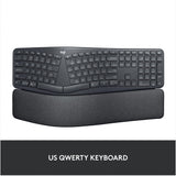 Wireless Ergonomic Qwerty Keyboard - Split Keyboard, Windows/Mac,Black Logitech