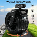 400L Large Capacity Double Decker Folding Wagon, Foldable 450lbs Heavy Duty Beach Cart with All-Terrain Big Wheels