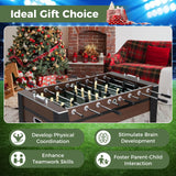 KOTEK Foosball Table, 54" Competition Sized Wooden Football Game Table with Non-Slip Leg Levelers, 2 Balls, Soccer Table Game for Home Office Game Room Party Family Night