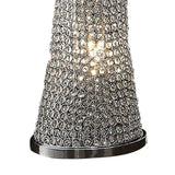 Base Metal Floor Lamp with with Subtle Curve Clear & Chrome Benzara