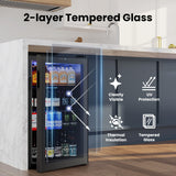 Yeego Beverage Refrigerator, 130 Can Beer Fridge, Glass Door Drink Cooler