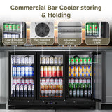 BODEGACOOLER Commercial Bar Cooler With 3 Glass Doors