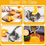 18-8 Stainless Steel Manual Juicer, 304 Food-Grade Lemon Squeezer, Deformation & Fruit Acid Resistant, Suitable for Lemons, Apples, Oranges, Pomegranates, Sugarcane, Etc.
