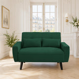 Jarenie 48" Small Loveseat Sofa, Mid Century Modern Love Seat Couch with Back Cushions and Plastic Legs, 2 Seater Couches for Living Room, Bedroom, Small Spaces, Green