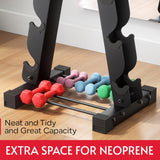 Dumbbell Rack Stand Only, Compatible with Peloton Weights, Ergonomic Dumbbell Organizer for Home Gym with 6-Tier, Space-Saving Weight Tree Rack, Plus Neoprene Set Storage, Compact Crostice