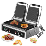 Culistra Commercial Dual Head Panini Grill, 3400W Electric Sandwich Panini Maker, 50-300℃(120-570℉), Stainless Steel Sandwich Press Grill, for Catering, Restaurant, Perfect for Iftar, CE Certified