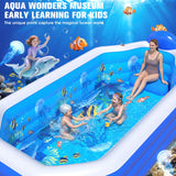 2026 Inflatable Pool with Canopy, Large Inflatable Pool for Kids,Adults, Blow Up Pools with Seats,Oversize Thickened 118"x75"x22"Inflatable Swimming Pools, Kids Pool for Backyard,Ocean Theme