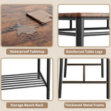 Dining Table Set for 4, Kitchen Table with Upholstered Bench and 2 Chairs, Kitchen Table and Chairs Set for Small Space