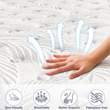 6V-Sermmoo Queen Mattress,12 Inch Gel Memory Foam and Innerspring Hybrid Mattress in a Box with Individual Pocket Spring for Motion Isolation & Silent Sleep,CertiPUR-US,60"*80"*12"