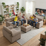 HAOMARKETS Corduroy Sofa Set, Upholstered Armchair